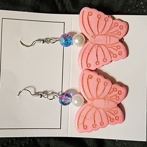 Butterfly galaxy earrings hand made by my daughter #1029